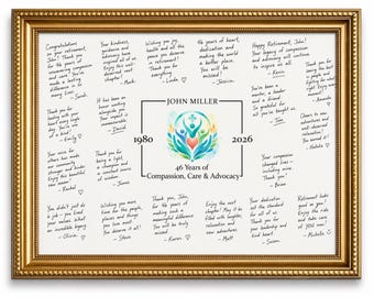 Social Worker Retirement Guestbook Alternative Poster, Retired Signature Print, Personalized, Unframed