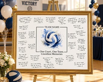 Volleyball Team Guestbook Alternative, Personalized Signature Poster, School Sports Guest Book Sign Keepsake