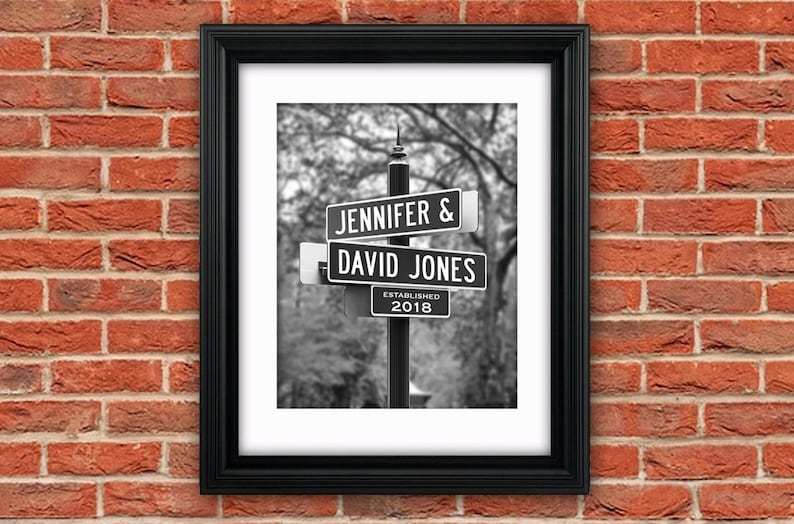 Personalized Wedding Gift Custom Street Sign Bride and image 1
