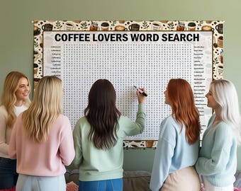 Coffee Lovers Word Search Game, Word Find, Crossword Poster Puzzle, Gathering Activity, Multiple Sizes