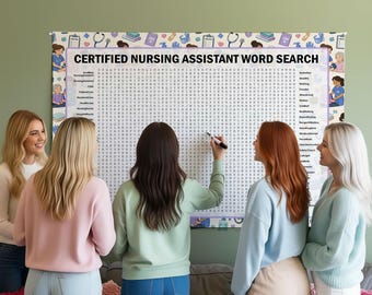 Certified Nursing Assistant Word Search Game, Word Find Poster Puzzle, Gathering Activity, Multiple Sizes