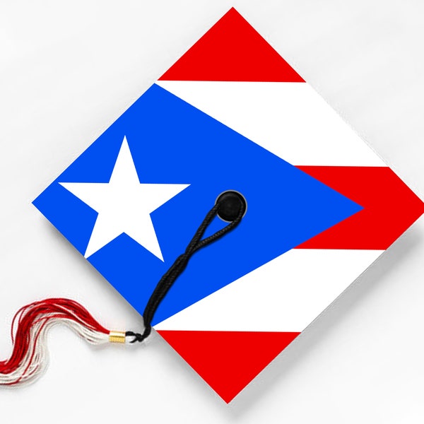 Flag of Puerto Rico, Puerto Ricans Pride, Graduation Cap Topper, Grad Cap Sticker, Grad Gift, Class of 2024