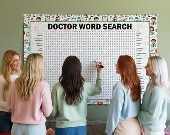 Doctor Word Search Game, Word Find Poster Puzzle, Gathering Activity, Multiple Sizes