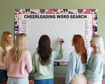Cheerleading Word Search Game, Word Find, Crossword Poster Puzzle, Gathering Activity, Multiple Sizes