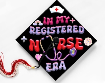 In My Registered Nurse Era, RN Nursing, Graduation Cap Topper Sticker, Class of 2026