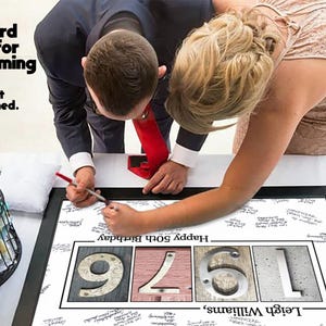 50th Birthday Guestbook Poster, Year 1976 Signature Keepsake, 2026 Update image 2