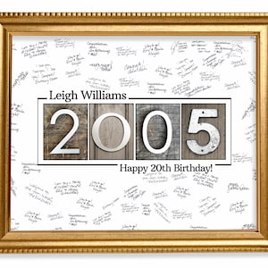 2005 20th Birthday Guestbook Poster Print: Personalized Signature Keepsake
