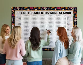 Dia de los Muertos Word Search Game, Word Find Poster Puzzle, Gathering Activity