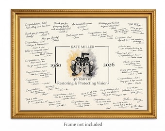 Eye Doctor Retirement Guestbook Alternative, Retirement Gift, Signature Poster Print, Personalized, Unframed