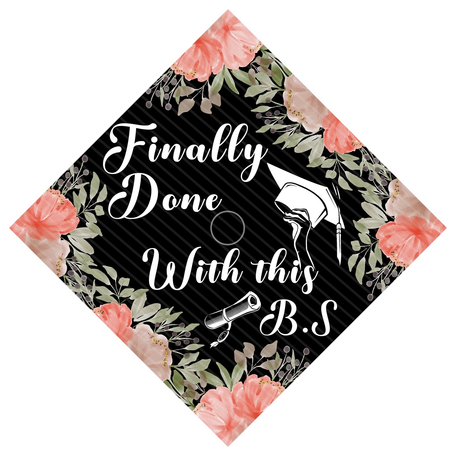 Finally Done With This BS Graduation Cap Topper Grad gift Etsy