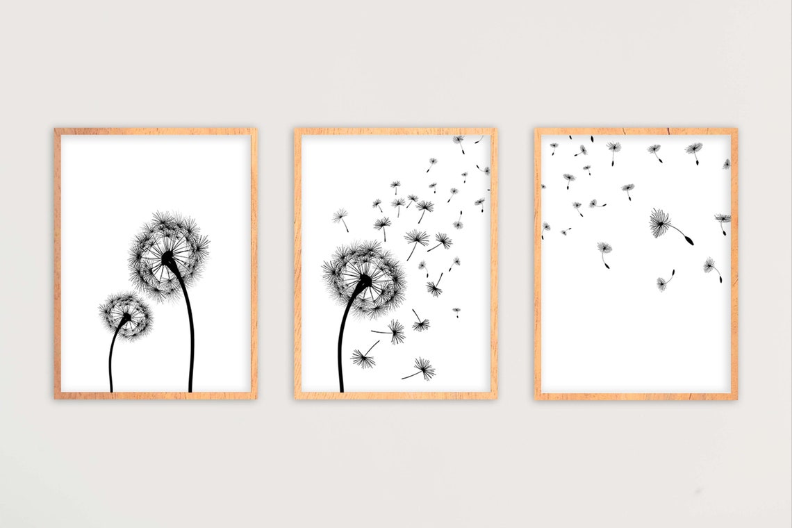 Dandelion Wall Art Dandelion Printable Art Dandelion Poster | Etsy