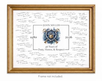 Correctional Officer Retirement Guestbook Alternative Poster, Retired Signature Print, Personalized, Unframed