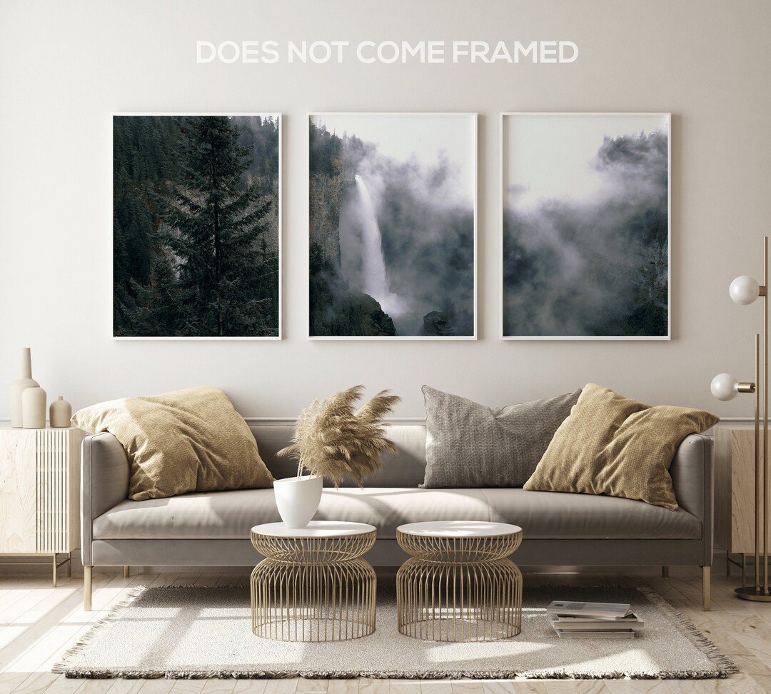 Waterfall Nature's Mist Wall Art Decor Nature Landscape Etsy