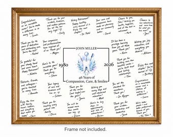 Dentist Retirement Guestbook Alternative Poster, Retired Signature Print, Personalized, Unframed