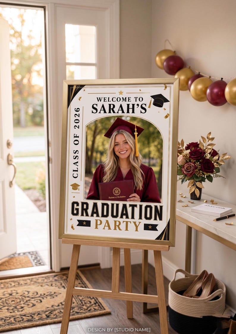 Personalized Graduation Welcome Sign, Class of 2026 Photo Poster ...