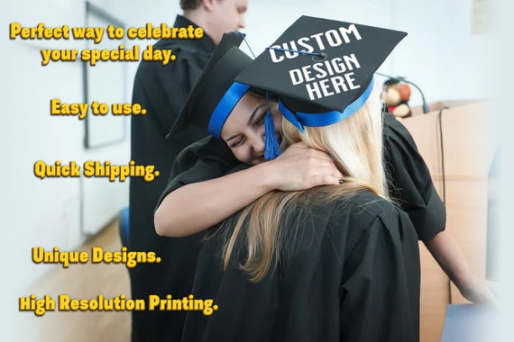 Custom Personalized Designed Graduation Hat, Graduation Cap Topper Sticker Design, Grad gift, Class of 2025