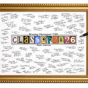 Class of 2026, School Year Guestbook Sign, Graduation Props, Classroom Decor, Guestbook Alternative, Personalized
