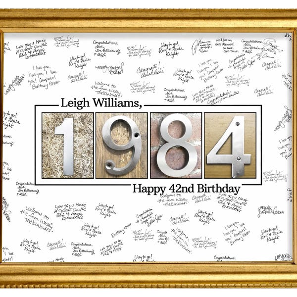 42nd Birthday Guestbook Poster, Year 1984 Signature Keepsake, 2026 Update