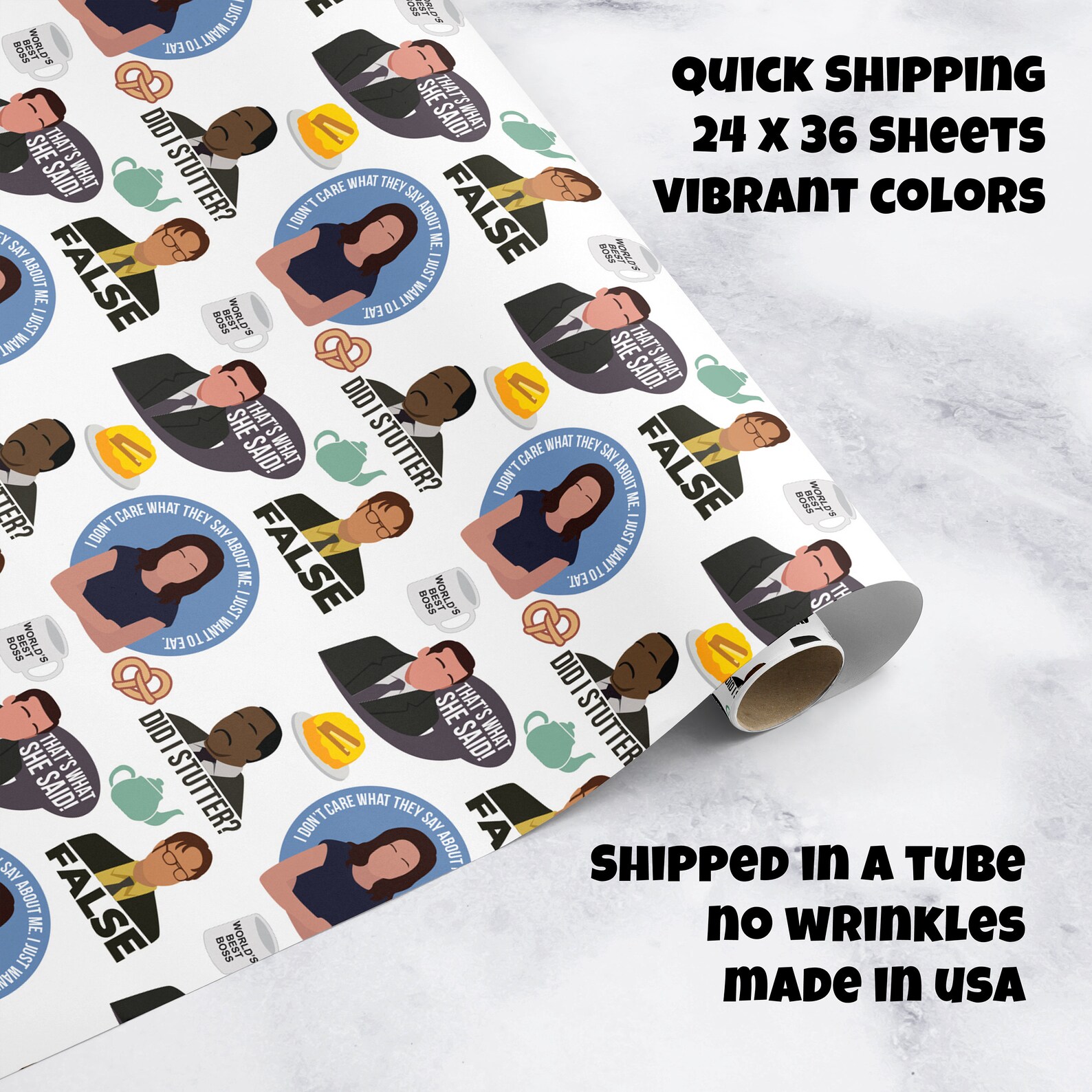 The Office Inspired Gift Wrapping Paper Dunder Mifflin Paper Etsy