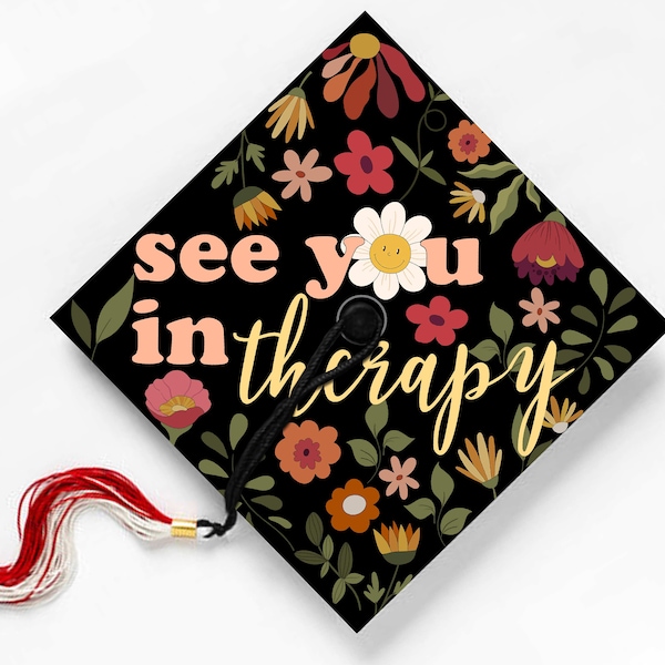 See You In Therapy, Graduation Cap Topper Sticker, Grad Gift, Class of 2026