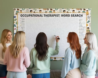 Occupational Therapist Word Search Game, Word Find Poster Puzzle, Gathering Activity, Multiple Sizes
