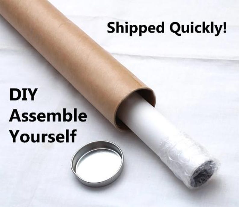 May include: A brown cardboard tube with a white paper roll inside. The tube is labeled "DIY Assemble Yourself". The text "Shipped Quickly!" is visible in the background.