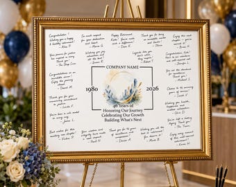 Company Anniversary Guestbook Alternative, Signature Messages Poster Print, Personalized Keepsake, Unframed