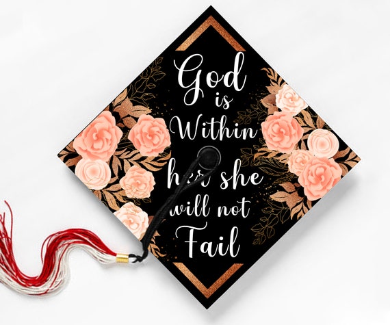 Bible Verse Graduation Cap God Is Within Her She Will Not Fail Graduation Cap Topper | Etsy Ireland