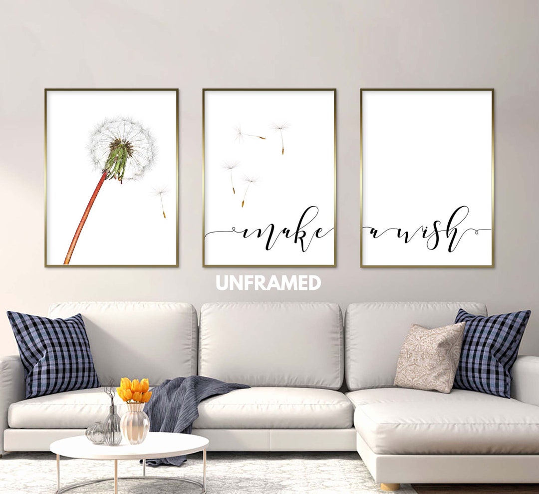 Make a Wish Wall Art Dandelion Flower Make A Wish Printable Etsy