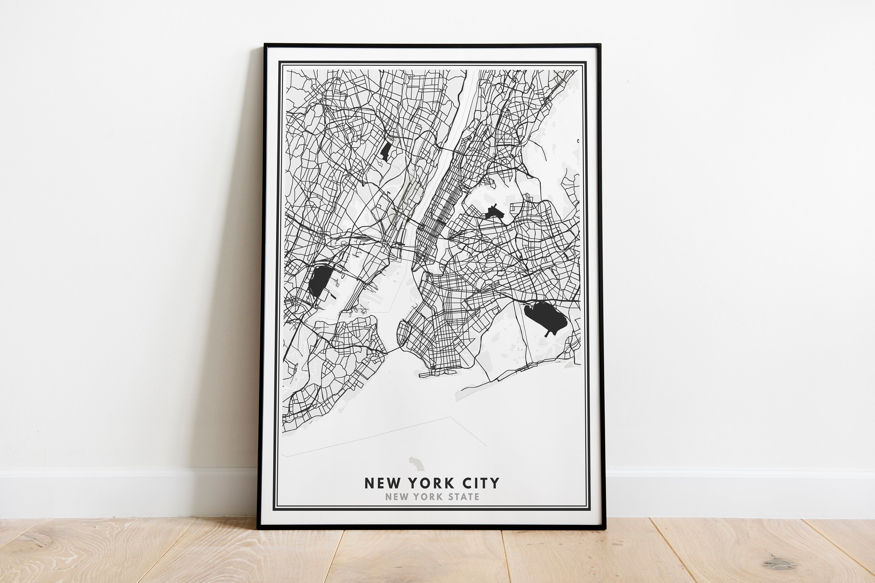 Prints New York City Poster Minimalist Wall Art Black and White Print ...