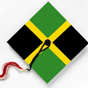 Jamaican Flag Graduation Cap Topper Sticker: Class of 2025