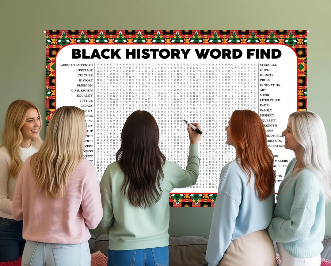 Black History Month Word Search Game, Crossword Puzzle, Word Find ...