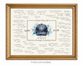 Paramedic Retirement Guestbook Alternative, EMT Retired, Signature Poster Print, Personalized, Unframed