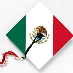 Mexican Flag Graduation Cap Topper Sticker: Class of 2025