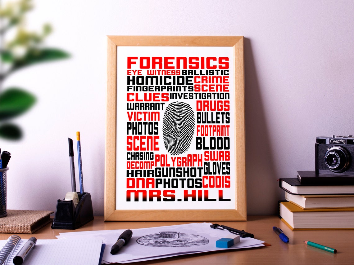 Custom Forensics Poster Forensic Science Gift Typography Art Etsy