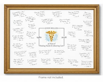 Doctor Retirement Guestbook Alternative Poster, Retired Signature Print, Personalized, Unframed
