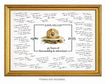 Park Ranger Retirement Guestbook Alternative Poster, Signature Print, Personalized Gift, Unframed