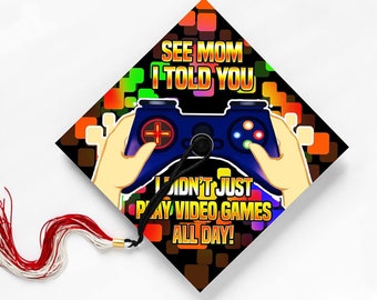 Funny Gamer Graduation Cap Topper Sticker: Class of 2025
