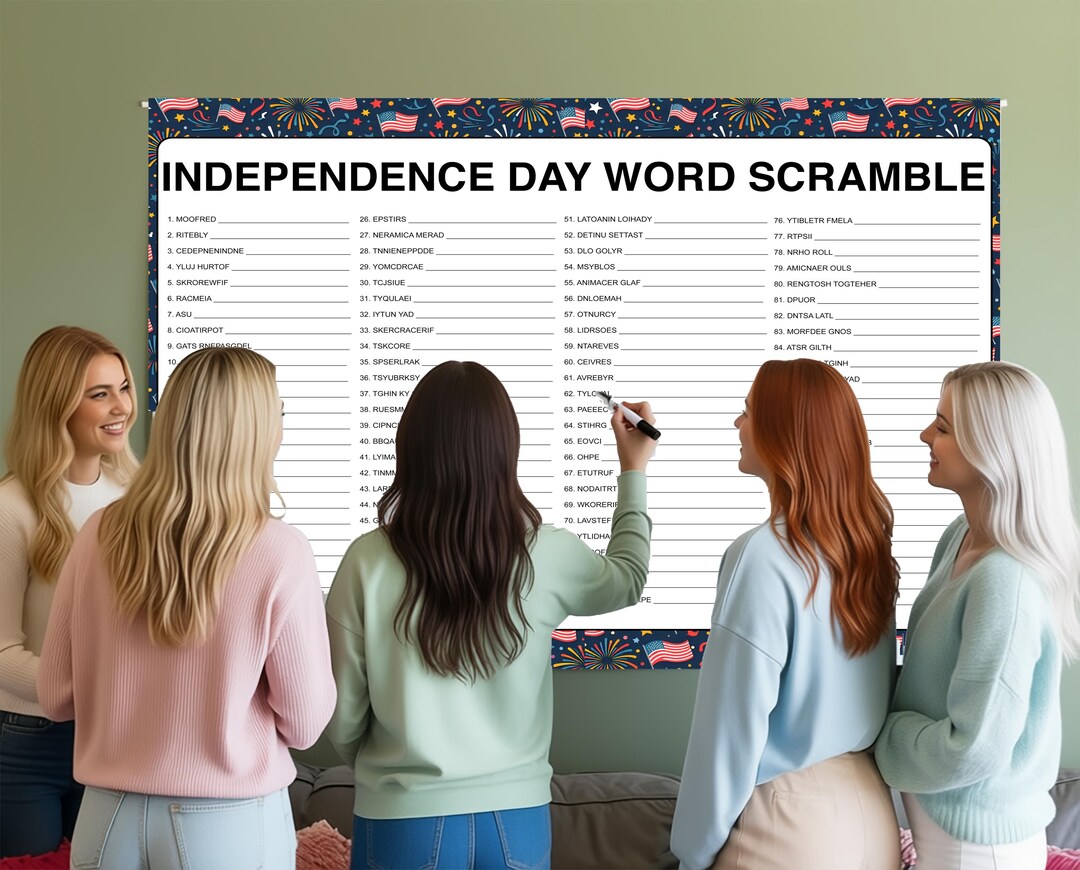 Independence Day Word Scramble Poster, Fun Holiday Gathering Activity ...