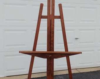Easel: Solid cherry floor standing display handcrafted black cherry