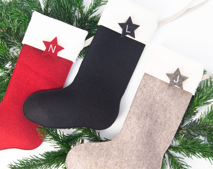 quadu Santa Claus boot with star and initial