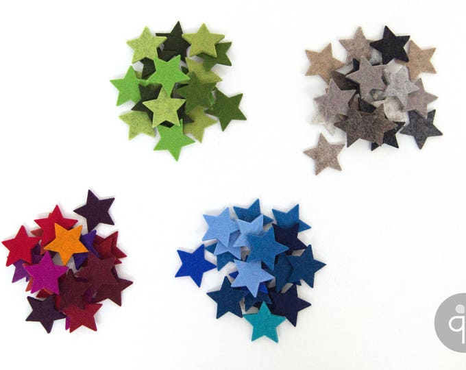 quadu 20 colorful felt stars – 38 mm