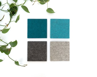 Felt coasters, set of 4, square