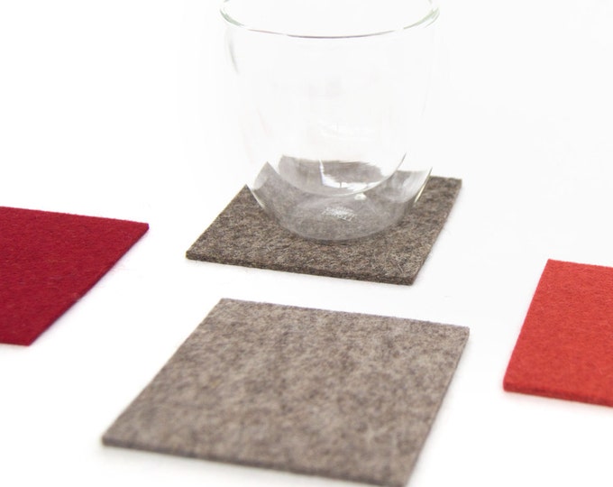 Felt coasters, set of 4, square