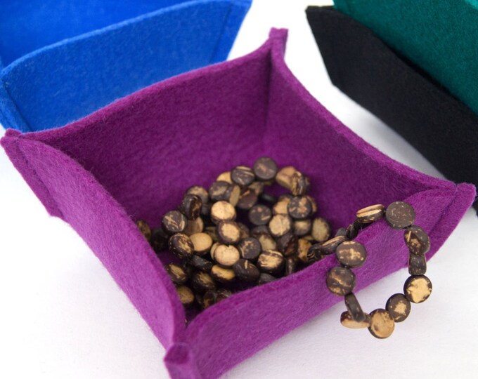 Sustainable felt bowl, handmade, small storage, eco-friendly decoration, felt organizer
