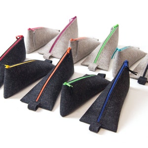 quadu pencil case pencil case made of wool felt beige mottled, zipper in 16 colors image 9