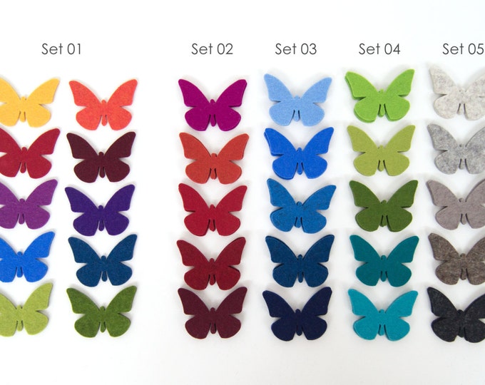 quadu 10 butterflies – wool felt – in many colors