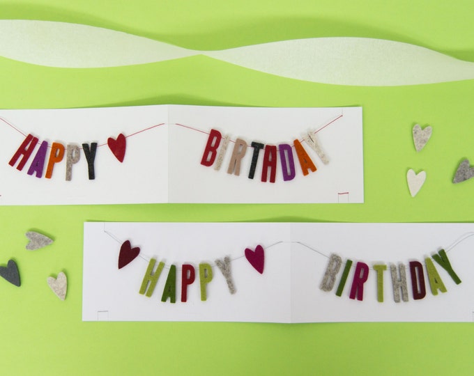 quadu Birthday Card – Happy Birthday – Garland