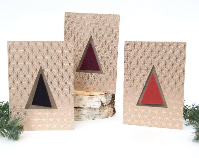 quadu Christmas card – tree – rose gold