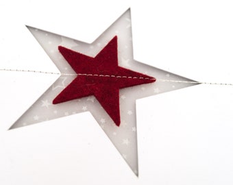 Christmas card, DIN A6, star, white